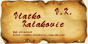 Vlatko Kalaković vizit kartica